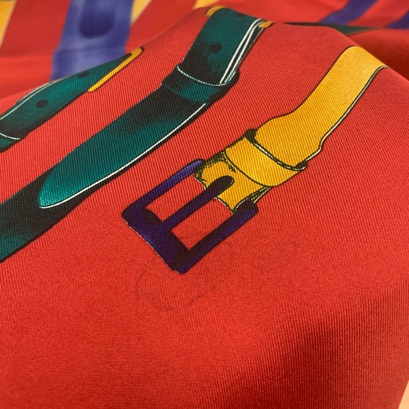 Vintage Echo by Talbots 100% silk belts scarf size 36X34 inches - Picture 9 of 9